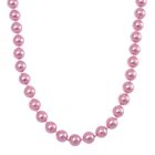 Rosa Muschelkernperle Halskette, ca. 50 cm, Reiner Edelstahl