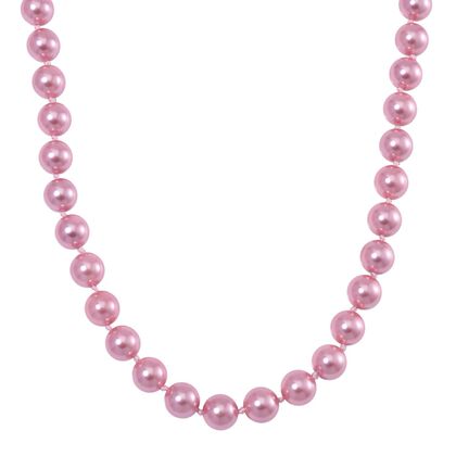 Rosa Muschelkernperle Halskette, ca. 50 cm, Reiner Edelstahl