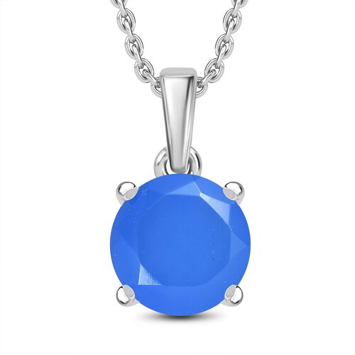 Blauer Onyx Anhänger mit 50cm Kette - 5 ct. image number 0