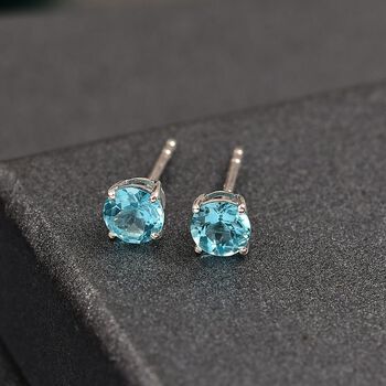 D&rsquo;joy AA Betroka Blauer Apatit Ohrringe 925 Silber rhodiniert ca. 1.16 ct