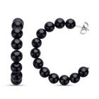 Schwarze Spinell Creolen, Edelstahl ca. 95,00 ct