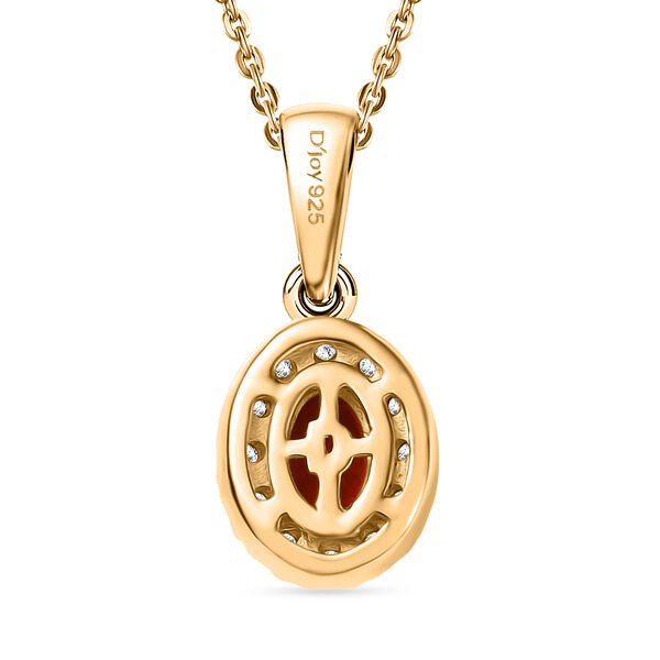 2er Set - D'Joy AAAA Blaze Feueropal Anhänger mit Kette und Ring, ca. 50 cm 925 Silber 750 Gelbgold Vermeil (Größe 18.00) ca. 1.36 ct image number 9