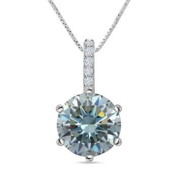 D'Joy Paraiba Moissanit, Moissanit Schmuckset ca. 50 cm 925 Silber rhodiniert ca. 3,54 ct.