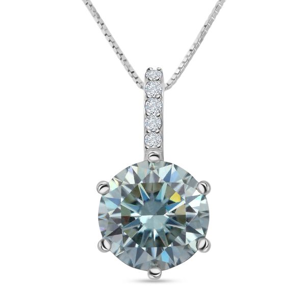 D'Joy Paraiba Moissanit und Moissanit Anh&auml;nger mit 50cm Kette - 3,54 ct.