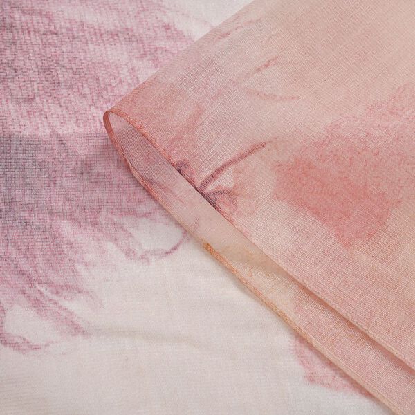 LA MAREY - Luxuri&ouml;ser Floral-Print Schal, Merinowolle und Maulbeerseide, rosa image number 4