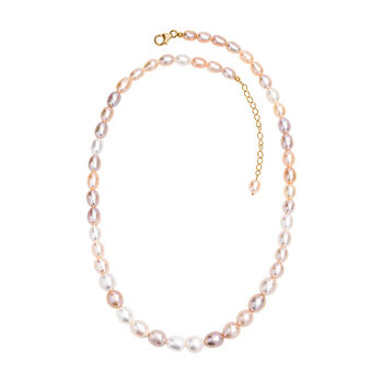 Mehrfarbige S&uuml;&szlig;wasser Perle Halskette, 45 cm