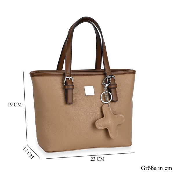 Crossbody Bag mit Designer-Anhänger in Kreuzform, Khaki image number 6