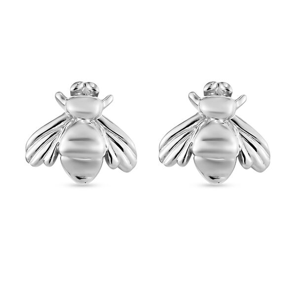 Honigbiene Ohrstecker 925 Silber platiniert
