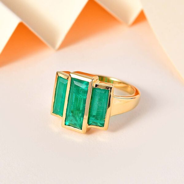 Smaragd Triplett Quarz Ring - 5,17 ct. image number 2