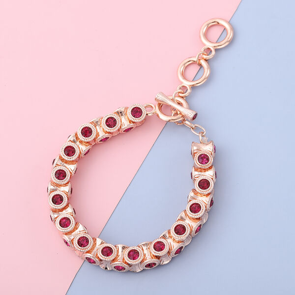 Fuchsia Kristall Armband ca. 19+5 cm roséfarben image number 2