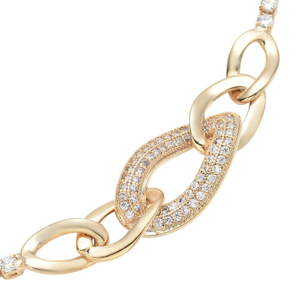 Wei&szlig;er Zirkonia Bolo Armband ca. 15.25 cm goldfarben ca. 0,20 ct image number 4