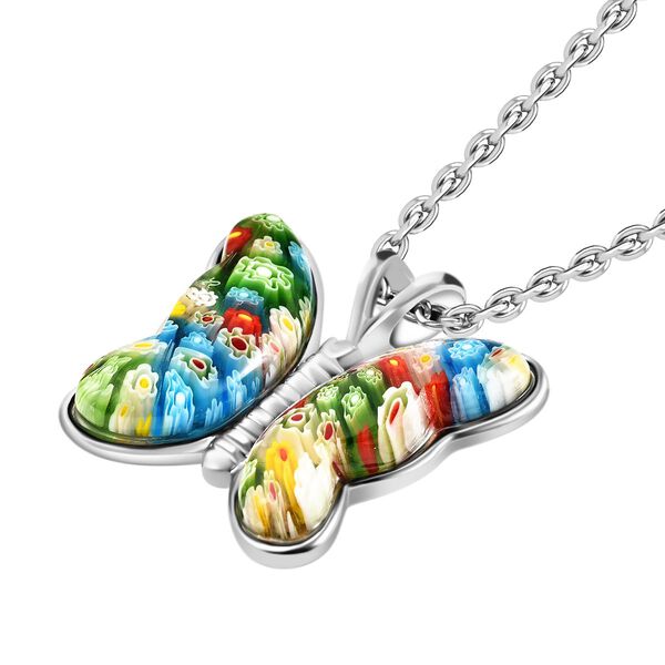 Schmetterlings-Anhänger mit 60cm Kette im Murano-Stil image number 7