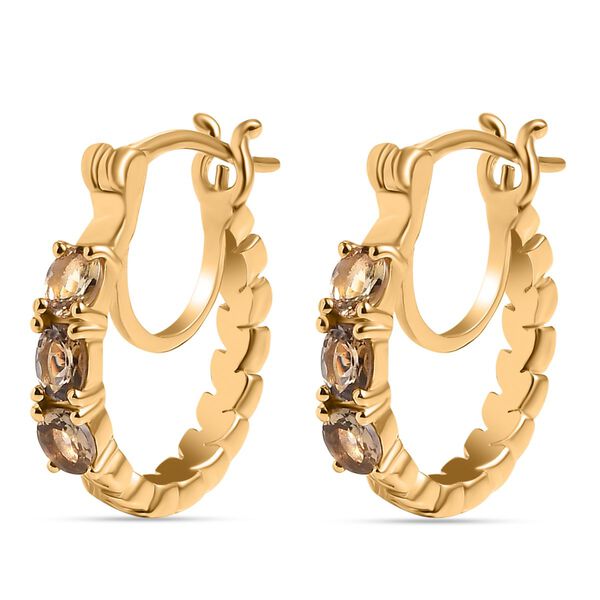 AA Nat&uuml;rliche, goldene Tansanit-Ohrringe - 0,95 ct. image number 4