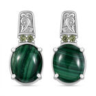 Malachit, Peridot Ohrringe 316L Edelstahl ca. 10.56 ct