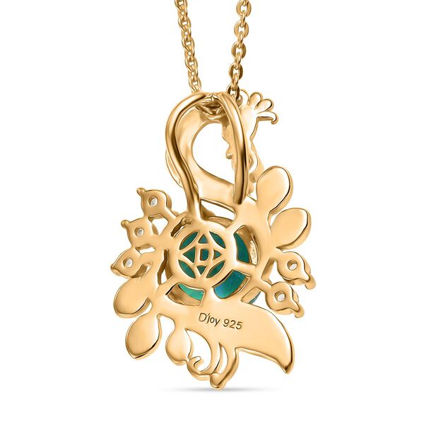 D'Joy Pfau Quarz Triplette, Weißer Zirkon Schmuckset ca. 50 cm 925 Silber 750 Gelb Vergoldet ca. 1,94 ct. image number 4