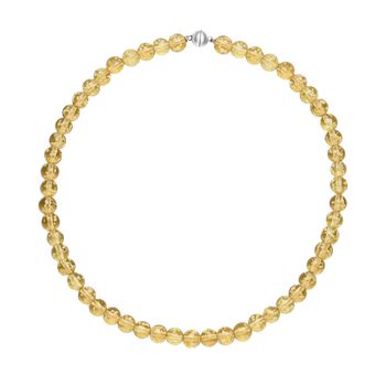 Gelbe Murano-Stil Glas Halskette ca. 50 cm, Nickelfreies Legierung