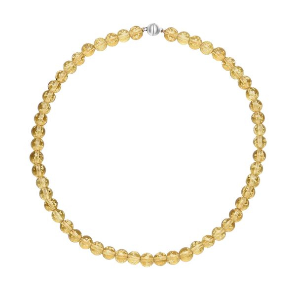 Gelbe Murano-Stil Glas Halskette ca. 50 cm, Nickelfreies Legierung image number 0