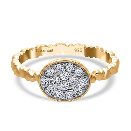 LUXURIANT DIAMOND- SI Labor Diamant Ring, 925 Silber 750 Gelbgold Vermeil - 0,34 ct. image number 0