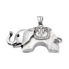 DIAMOON Howlit und Kristall Elefanten Halskette, 38 cm - 50 ct. image number 2