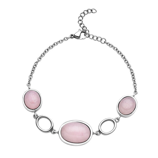 Rosenquarz-Armband in Silberton, 20,00 ct.