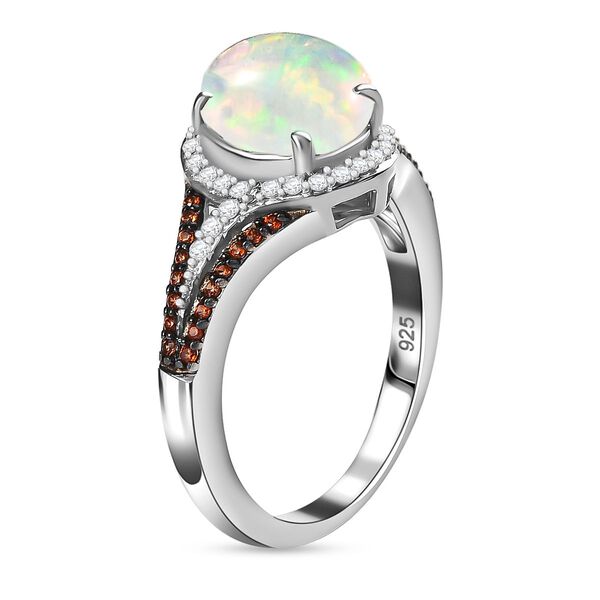 AA Natürlicher, äthiopischer Welo Opal, Champagner und weißer Zirkon-Ring - 2,27 ct. image number 5