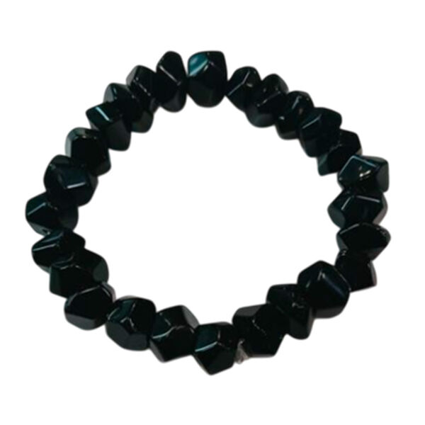 Flexibles schwarzes Achat Armband - 130 ct.