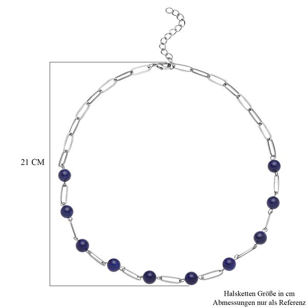 Lapislazuli-Halskette, 45 cm, Messing ca. 45,00 ct image number 5