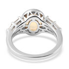 Natürlicher Äthiopischer Opal und Zirkon Seitenstein Ring 925 Silber Rhodium-Überzug image number 4