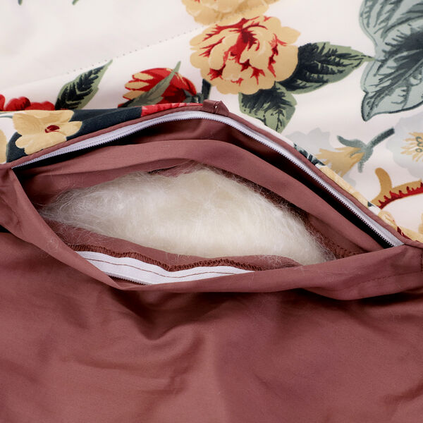 Serenity Night: 3er Set &ndash; Seidensteppdecke und 2 Kissenbez&uuml;ge, Blumenmuster, Mehrfarbig image number 8