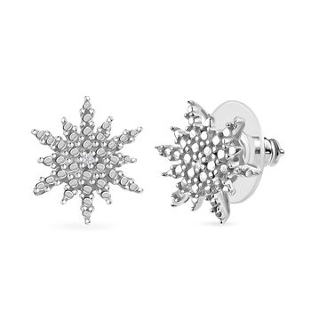 Ohrringe mit Diamantakzenten, 925 Silber platiniert