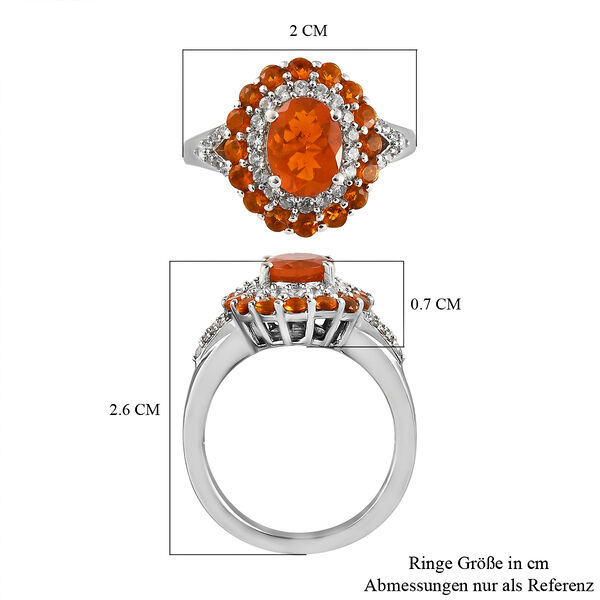 Mexikanischer Feueropal-Ring, 925 Silber platiniert  ca. 2,10 ct image number 7
