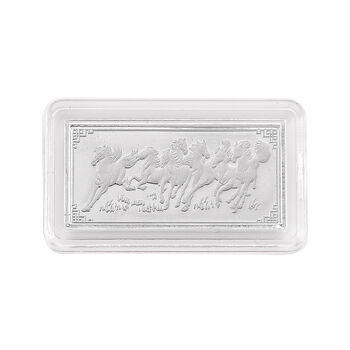 999 Platin Barren mit Pferdemotiven, 2g