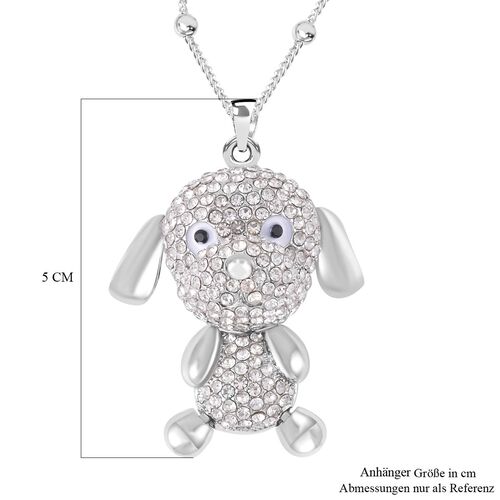 Schwarzer und weißer Kristall-Kaninchen-Anhänger mit 73cm Kette image number 5
