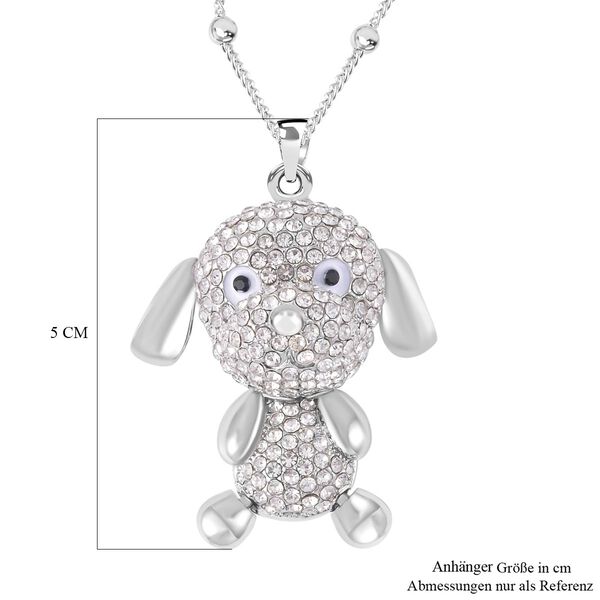 Schwarzer und weißer Kristall-Kaninchen-Anhänger mit 73cm Kette image number 5