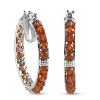 Hessonit Granat-Creolen, Messing ca. 26,50 ct