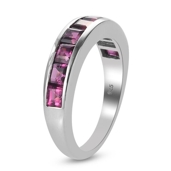 Rhodolith Granat Band Ring 925 Silber Platin-&Uuml;berzug image number 5