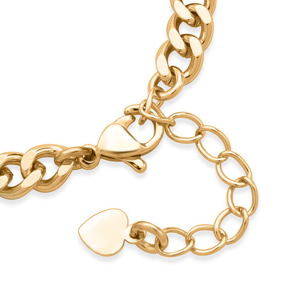 Gr&uuml;ner Kristall Armband ca. 19 cm + 5 cm Extender, Nickelfreies Messing, Gelb Vergoldet image number 5