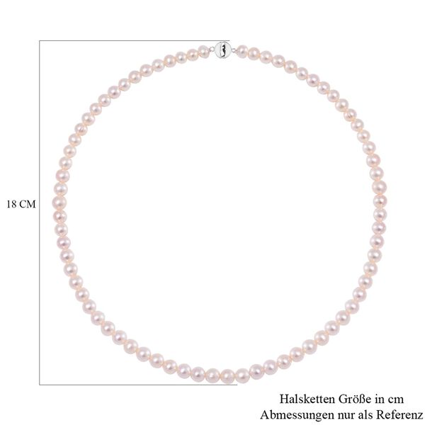 Weiße Süßwasser Perle Halskette, 50 cm image number 5