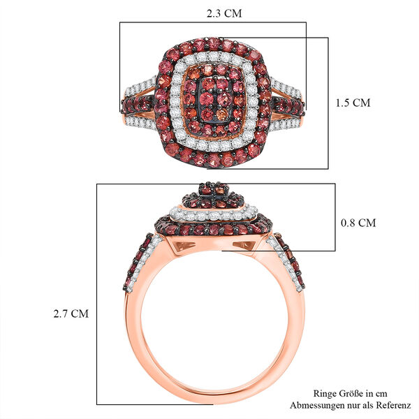 D'Joy AA Padparadscha Saphir und Zirkon Schmuckset in 925 Silber mit 750 Ros&eacute;gold Vermeil image number 13