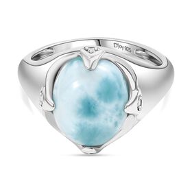 D'Joy Larimar, Weißer Zirkon Ring 925 Silber rhodiniert (Größe 19.00) ca. 5,51 ct