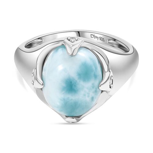 D'Joy Larimar, Weißer Zirkon Ring 925 Silber rhodiniert (Größe 19.00) ca. 5,51 ct image number 0