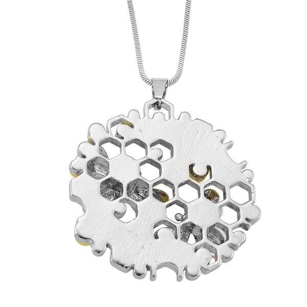 Mystischer Wei&szlig;er Kristall, Kunststoff Perle Anh&auml;nger mit Kette ca. 63.5 cm + 5 cm Extender, Legierung, Legierung emailliert image number 4