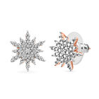 Weißer Diamant Ohrringe 925 Silber rosévergoldet