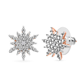 Weißer Diamant Ohrringe 925 Silber rosévergoldet