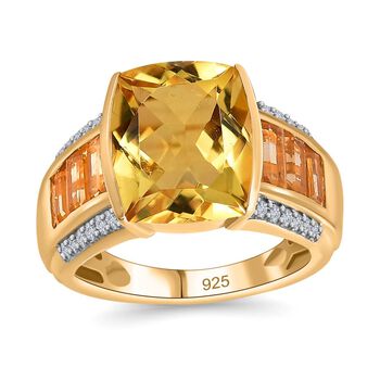 Citrin und Zirkon Ring - 6,48 ct.