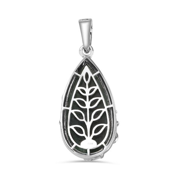 Grüner Aventurin Anhänger 925 Silber rhodiniert ca. 21,47 ct. image number 5