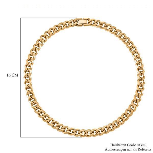 316L Edelstahl IP-Gelbbeschichtung Panzer Edelstahl Halskette ca. 45 cm ca. 56,00g image number 5