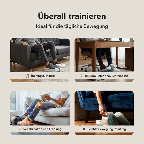 LIVMORE Original kompakter Elektro Stepper, Anti-Rutsch-Pedale, Anzeige und Fernbedienung, 47&times;42&times;23,5 cm, Wei&szlig; image number 5