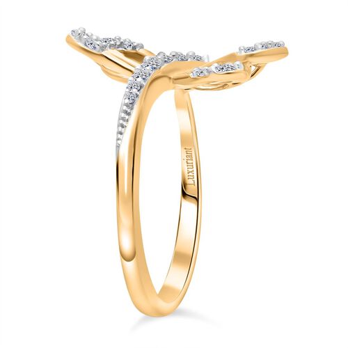 Lab Grown Diamant SI Ring 925 Silber 750 Gelbgold Vermeil (Größe 19.00) ca. 0,33 ct image number 3