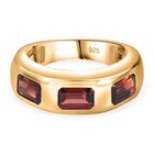 Mosambik Granat Ring 925 Silber Gelbgold Vermeil (Größe 19.00) ca. 2,17 ct